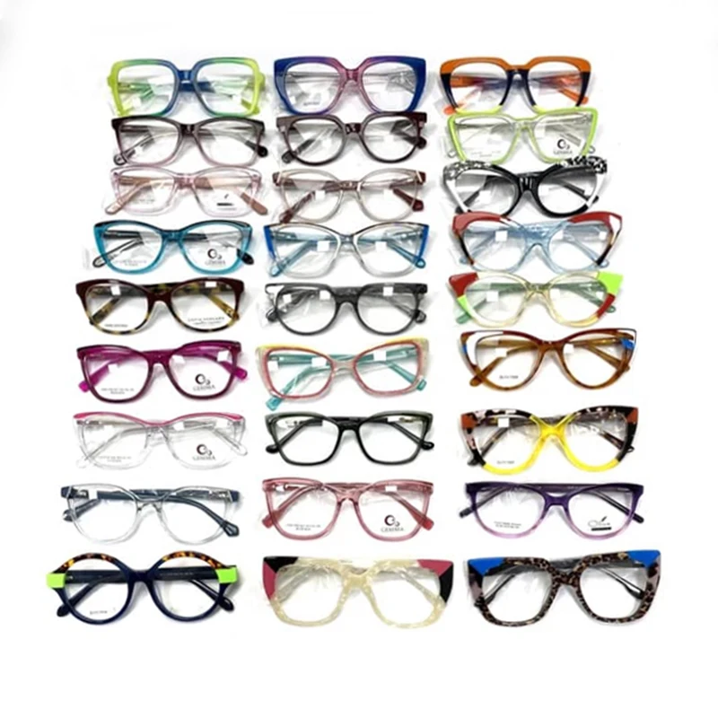 Wholesale Ready Stock Acetate Eyeglasses Frame Mix Colors High Thickness Eyewear Eye Glasses Frames
