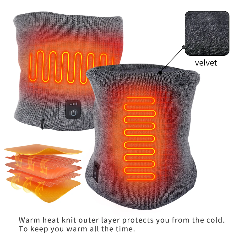 OEM&ODM Wholesale Custom Pattern  winter adjustable temperature heated scarf