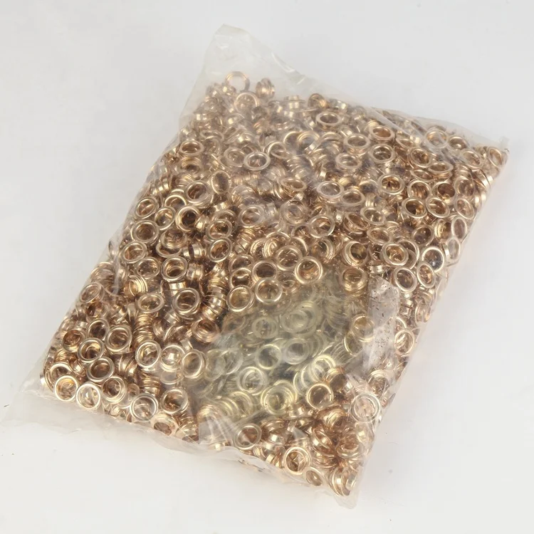 brass eyelet round grommet hole hotsale cheap iron copper 5mm*10mm*5mm metal eyelet and grommets for curtain shoes