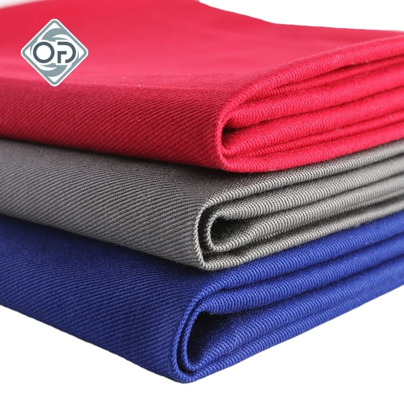 100% 230gsm Blue  Cotton  Drill  TC Twill Canvas And Ribstop   Fabric  Waterproof  For Trousers Pants