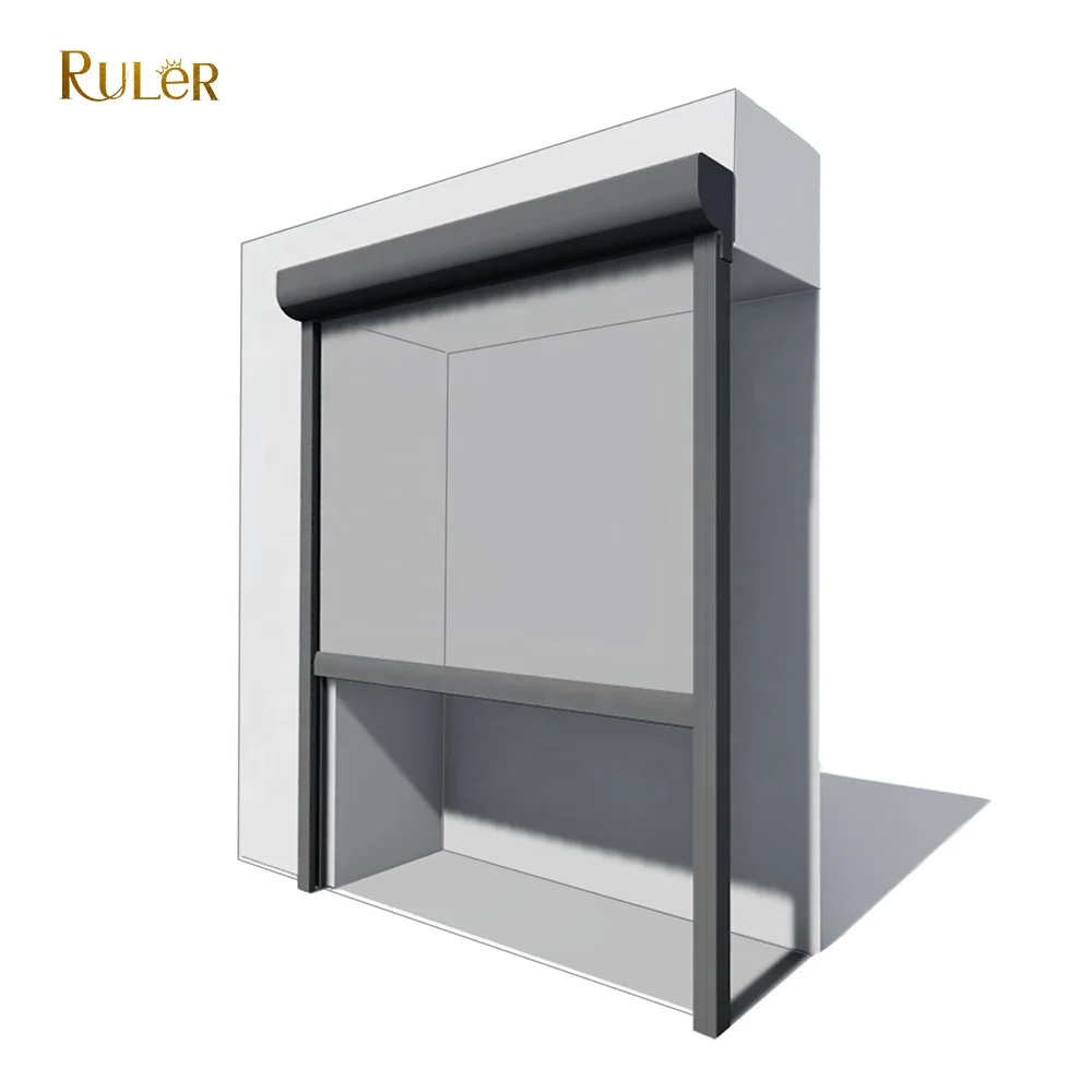  Customized Outdoor aluminum Sunshades Vertical drop awning PVC fabric Electric windproof roller blind