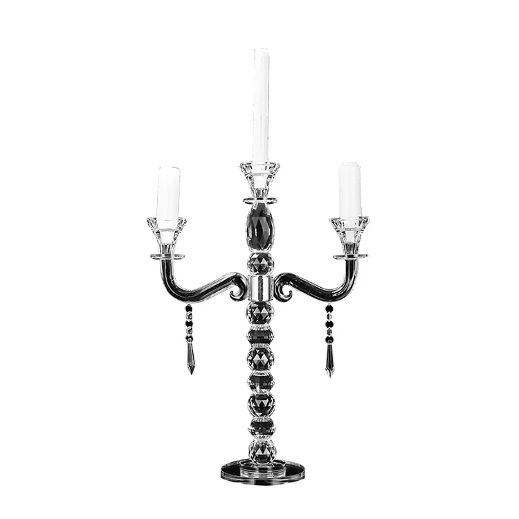 
New Arrival Profession Design Crystal Candlestick Wedding Decorations Crystal Candlestick 