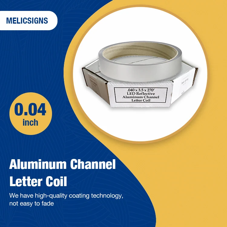 Chinese production mill silver aluminum channel letter coil 0.04inch width 3003 LED signs decoration material