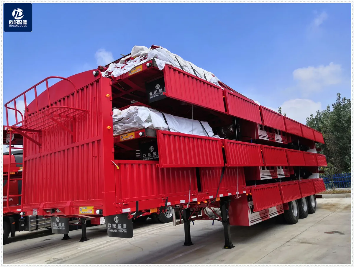  #OYJD Trailers good skill 40ft flatbed trailer 60t payload strengthen fence semitrailer use container gen set transport on