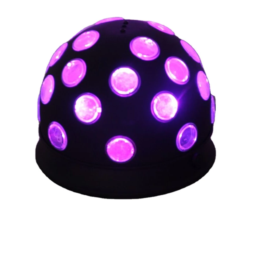 RGB bright effects light bulbs sound activated DJ Party Lights black metal housing stage lights