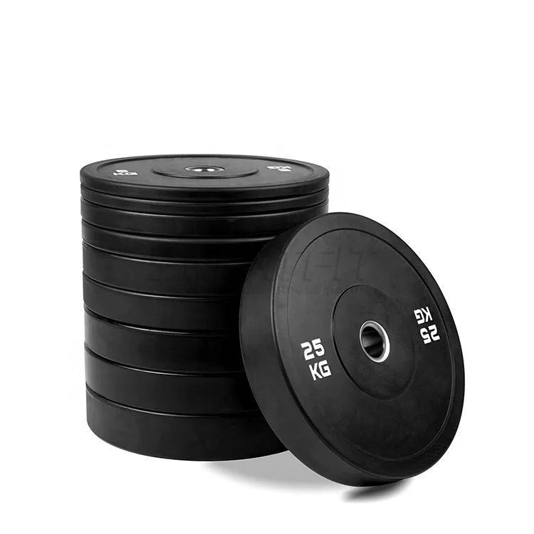 custom black rubber bumper weightlifting plate weights kg lbs