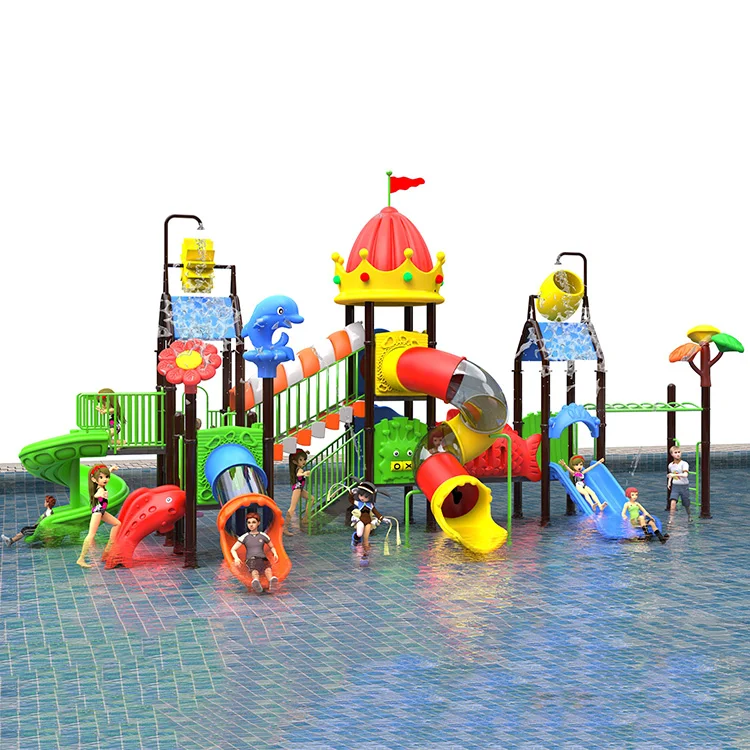 Outdoor Big Pool Swimming Playground Water Plastic Aquatic Equipment Set Buckets Dumping Water Park Slide Pool