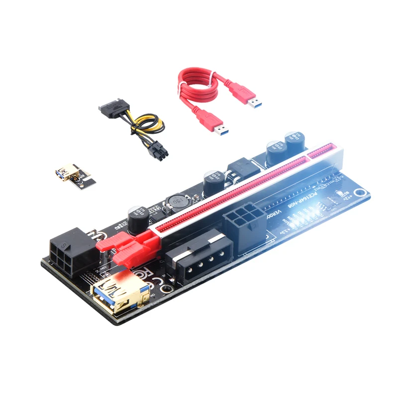 VER 010 Plus PCI-E Райзер 6pin интерфейс питания PCIe 1X до 16x адаптер карты для GPU