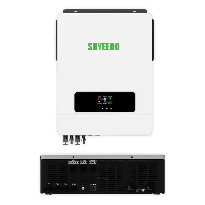 SUYEEGO All in one MPPT Pure Sine Wave Inverter 12V/24V/ 48v TO AC 110V 120v 220V 7KW 8KW 10KW hybrid Solar Inverter