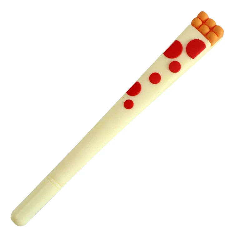 O&Q Cheap creative new design chips burger gourmet series hard silicone holder gel ink pens can be customized LOGO