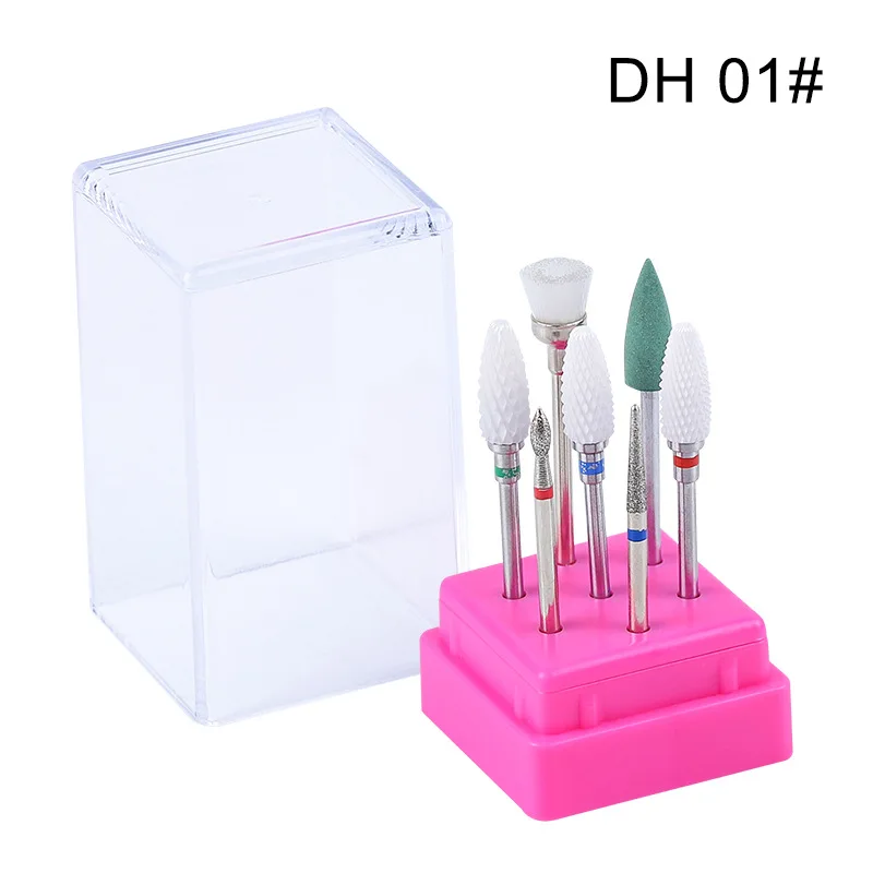 7pcs Steel Nail Grinding Tool Kit Practical Nail Drill Bit Set Multifunctional Different Shapes Ceramic Nail Milling Cutter