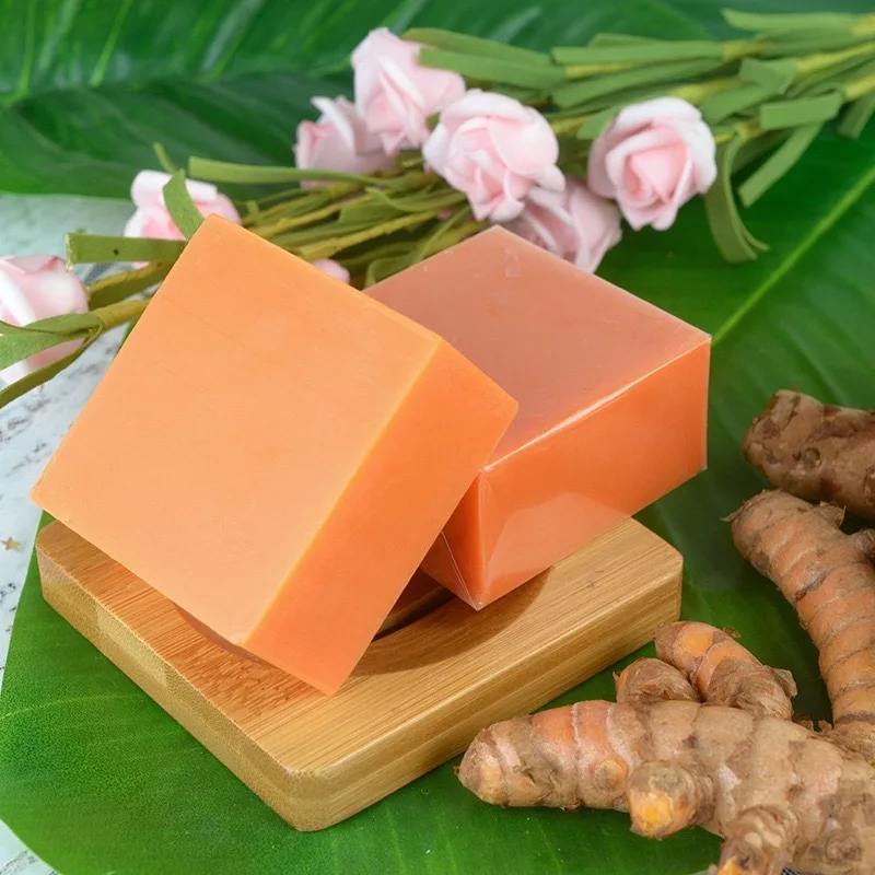 100 г мыло куркумы с козьим молоком и шелковым белком алоэ имбирь натуральная морская соль эфирное масло лимонное R2309