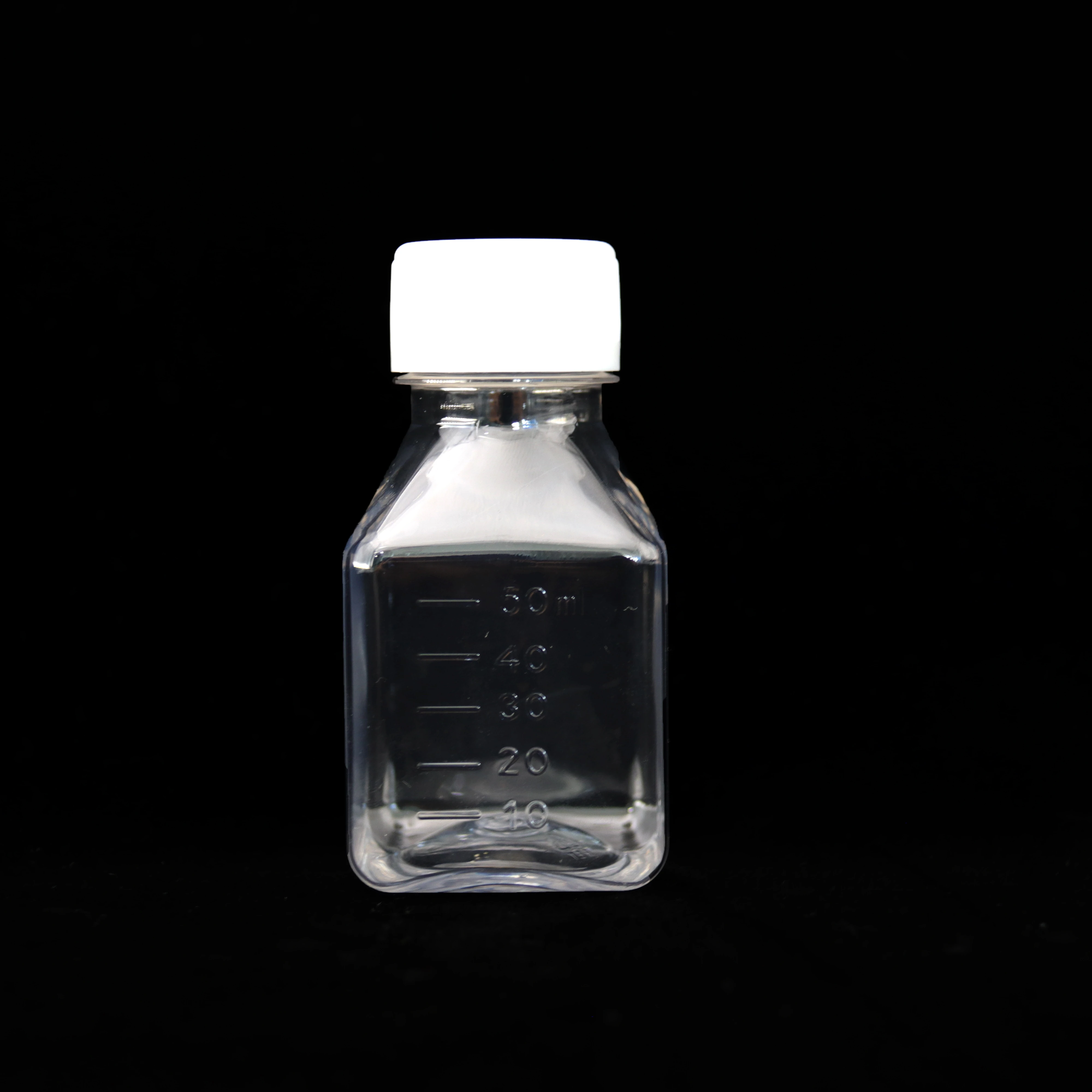 Laboratory Sample Bottle 50ml High Transparent Sterile Media Bottle