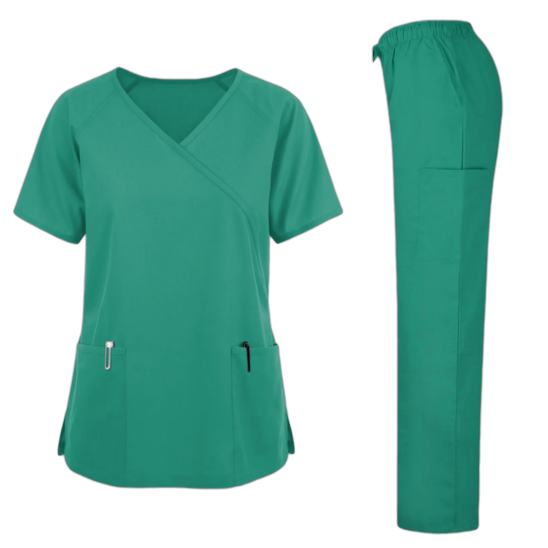 2024 New Dental Clinic Breathable Medical Scrubs Custom Logo Hospital Spandex 2 Piece Stretch Scrubs Uniforms Sets Fashionable