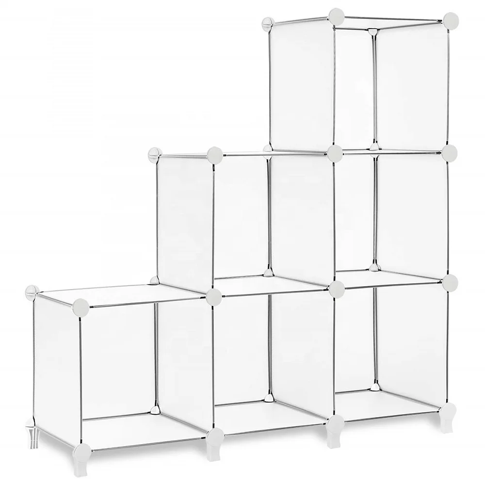 Plastic Cube Storage 6-cube Closet Organizer Storage Shelves Cubes Organizer Closet Cabinet Modular Book Shelf Organ DIY Plastic