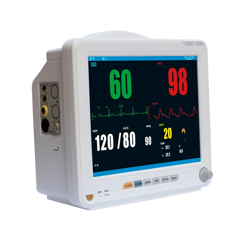 Good Quality 12 Inch Portable Patient Monitor Vital signs Monitor With Trolley For Hospital Use