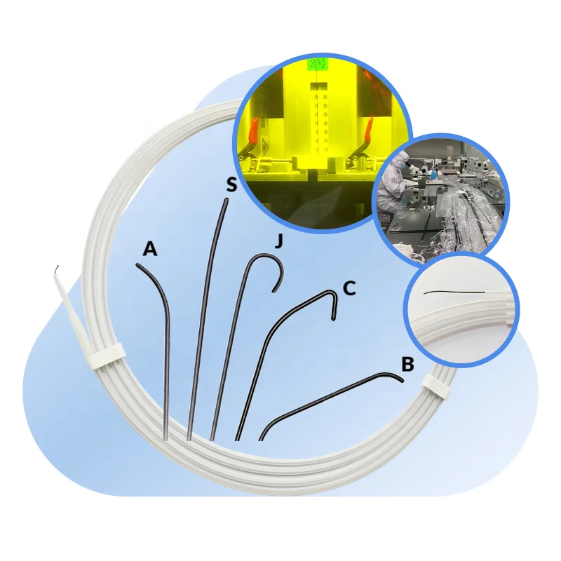 Medical Ptfe Hydrophilic Nitinol Contrast Guide Wire J Tip Urology 0.014 260cm