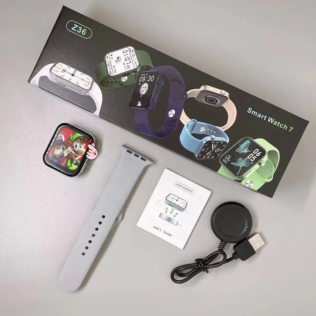 Z36 Smart Watch with Classic Angle Watch 7 shape Hryfine APP Factory Price series 7 iwo 7 Watch 7 PK T100 plus