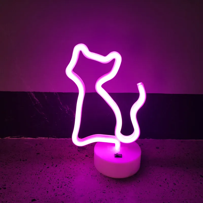 Custom Neon Lamp Sign Plug in Wall Light Led cat with base neon lamp Modeling lamp Creative room furnishings Night light