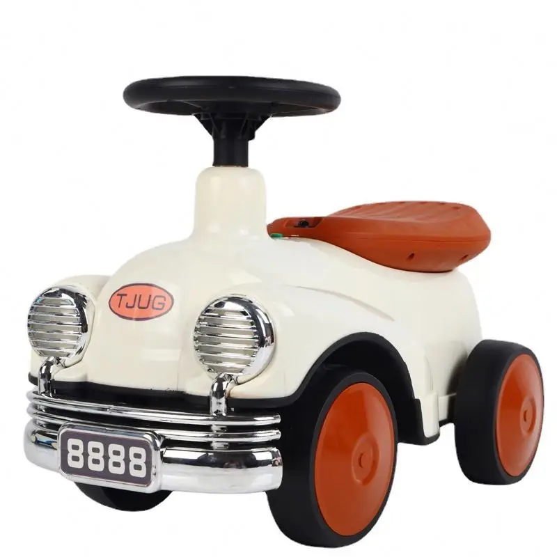 Vintage Kids Glide Car Quad Bike Balance Bike with Light Music Twist Car Baby Toy Car