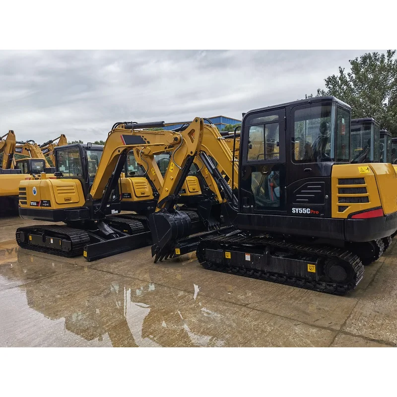 Hot Selling SY55C Mini Digger 5.5ton Hydraulic Crawler Excavator