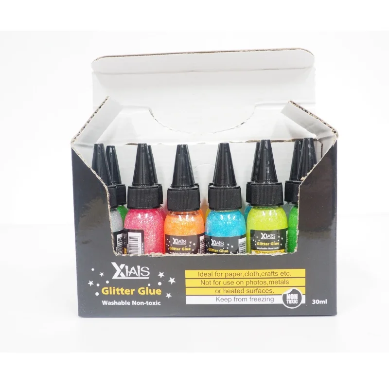 Xiais 30ml Creative Handmade DIY Liquid Glitter Glue Unique Fine Glitter for Crafting