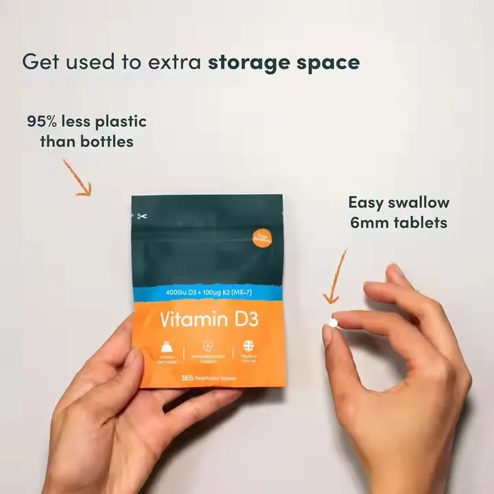 Private label High quality Vitamin D3+K2 tablets 4000 iu D3 with 100 mcg MK7 vegan tablets