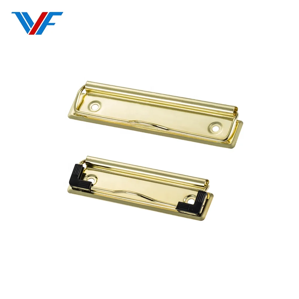 High Quality Binder Metal Clipboard Plating Sliver Paper Board Clips With Plastic Corner