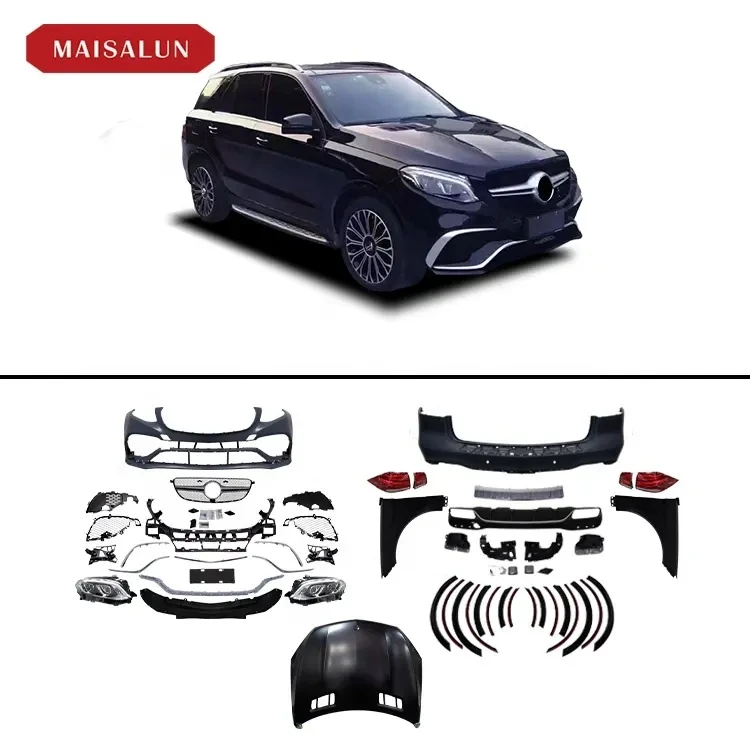 Factory Price! For Benz ML Class W164 Old to New GLE63 AMG bodykit front rear bumper hood side skirt headlamp taillights