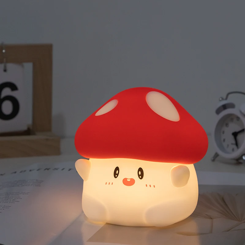 Cute Cartoon Soft Silicone Night Lights Rechargeable Tap Control  Bed Lamp Night Light for Kids