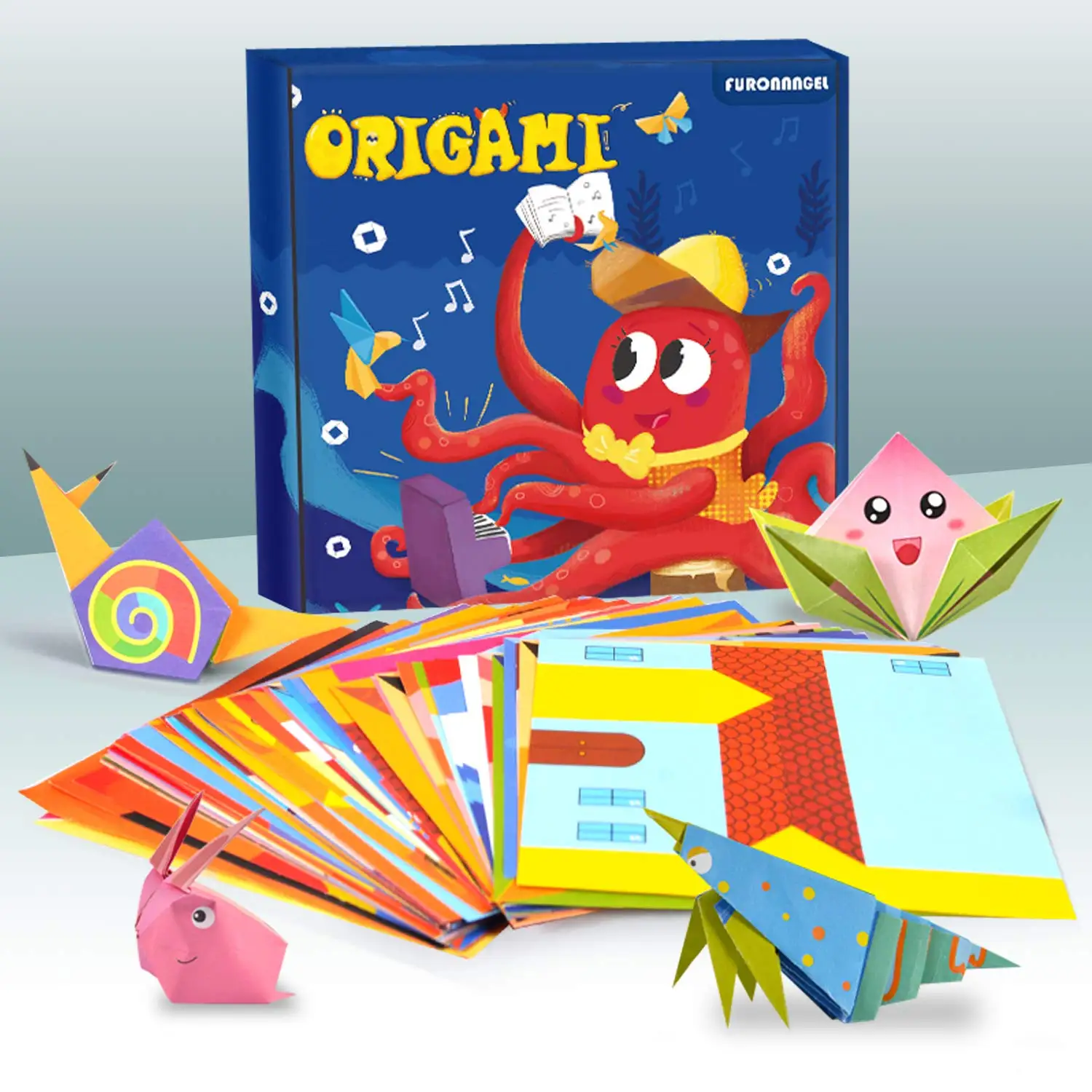 108 Sheets Colourful Origami Puzzle Game DIY Cut Folded Paper Handmade Craft Crafts Set Toys