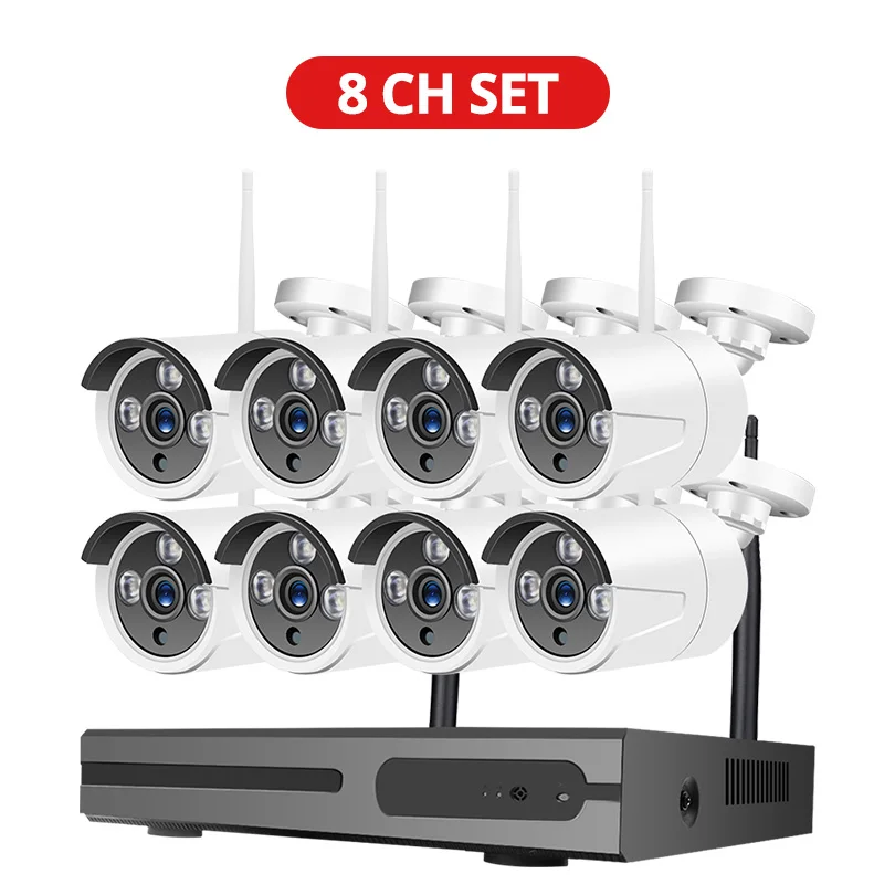  H.265 8CH 1080P Беспроводной NVR Kit CCTV уличная система видеонаблюдения обеспечивают домашнюю безопасность
