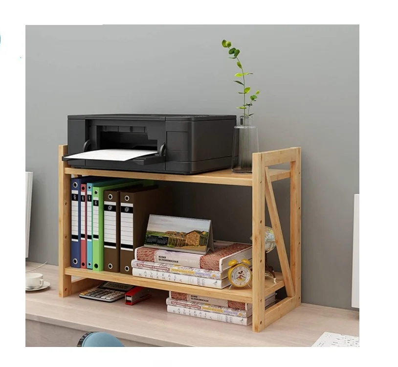 Настольная книжная полка бамбуковый Настольный органайзер стеллаж для хранения офиса дома 2 слоя книжный