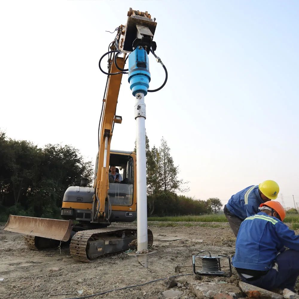YAH-10C Chinese factory High quality Firm Reusable Utility and pipeline tie downs auger piling system for Excavator tools