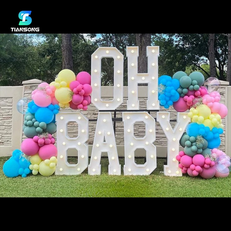 Manufacturer Custom Marquee Letters Giant OH BABY Light Up Marquee Led Number Sign For Event Decor Drop Shipping