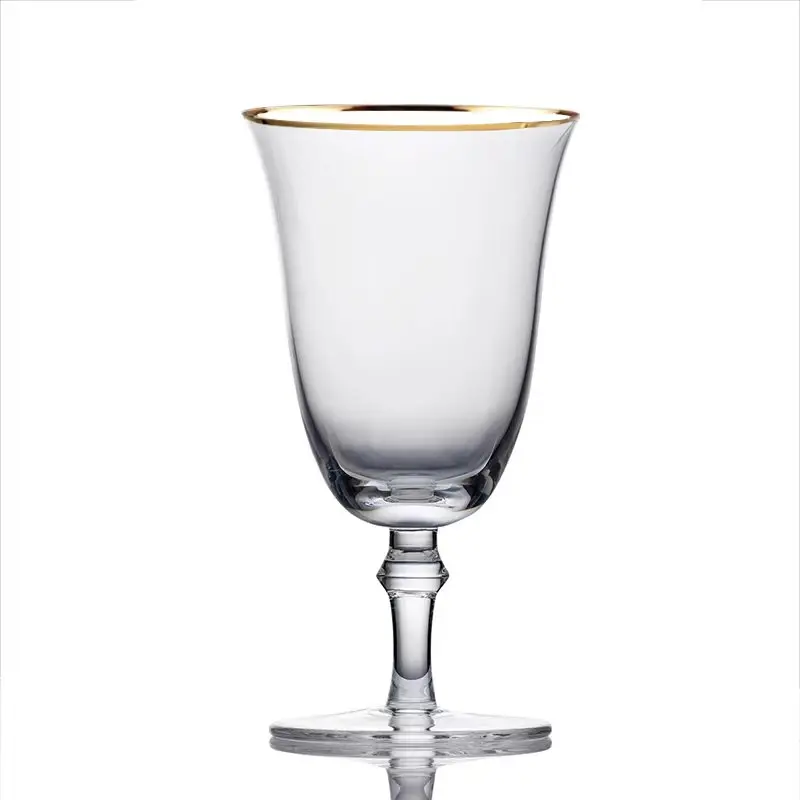 Gold rimmed red wine glass transparent crystal glass white wine champagne glass