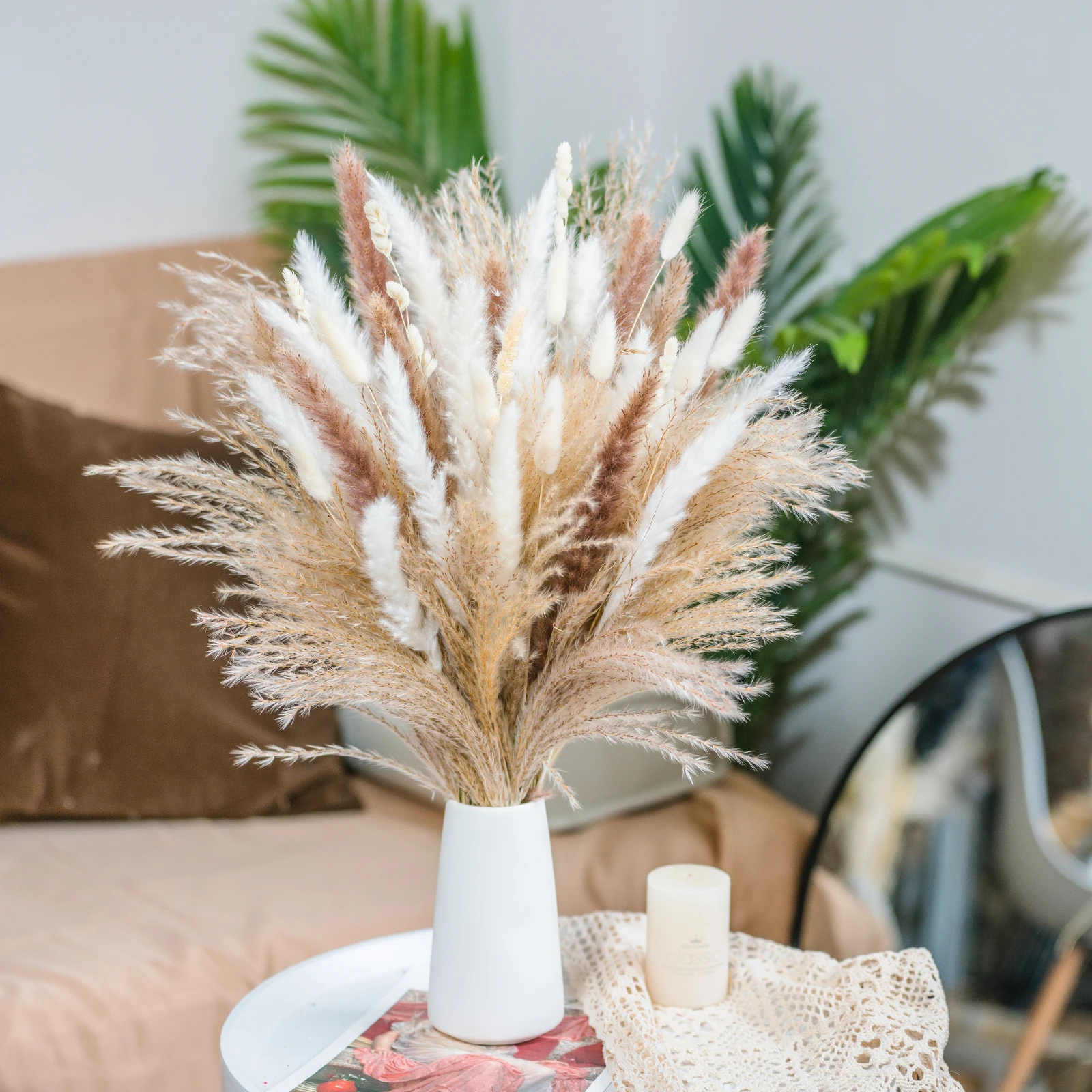 cheap Pampas grass free sample high quality dried flowers BOHO bouquet  Home decoration flowers Amazon top seller