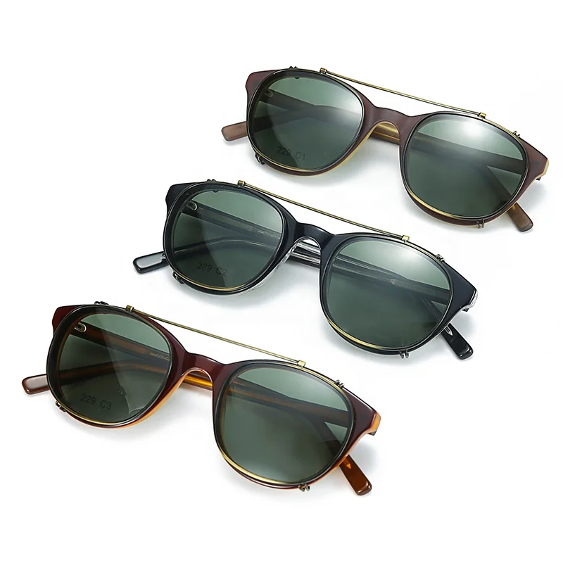 Fashion Sunglasses Latest High Quality Custom Polarized Stainless Steel Clip-on Glasses Frame for Men and Ladies