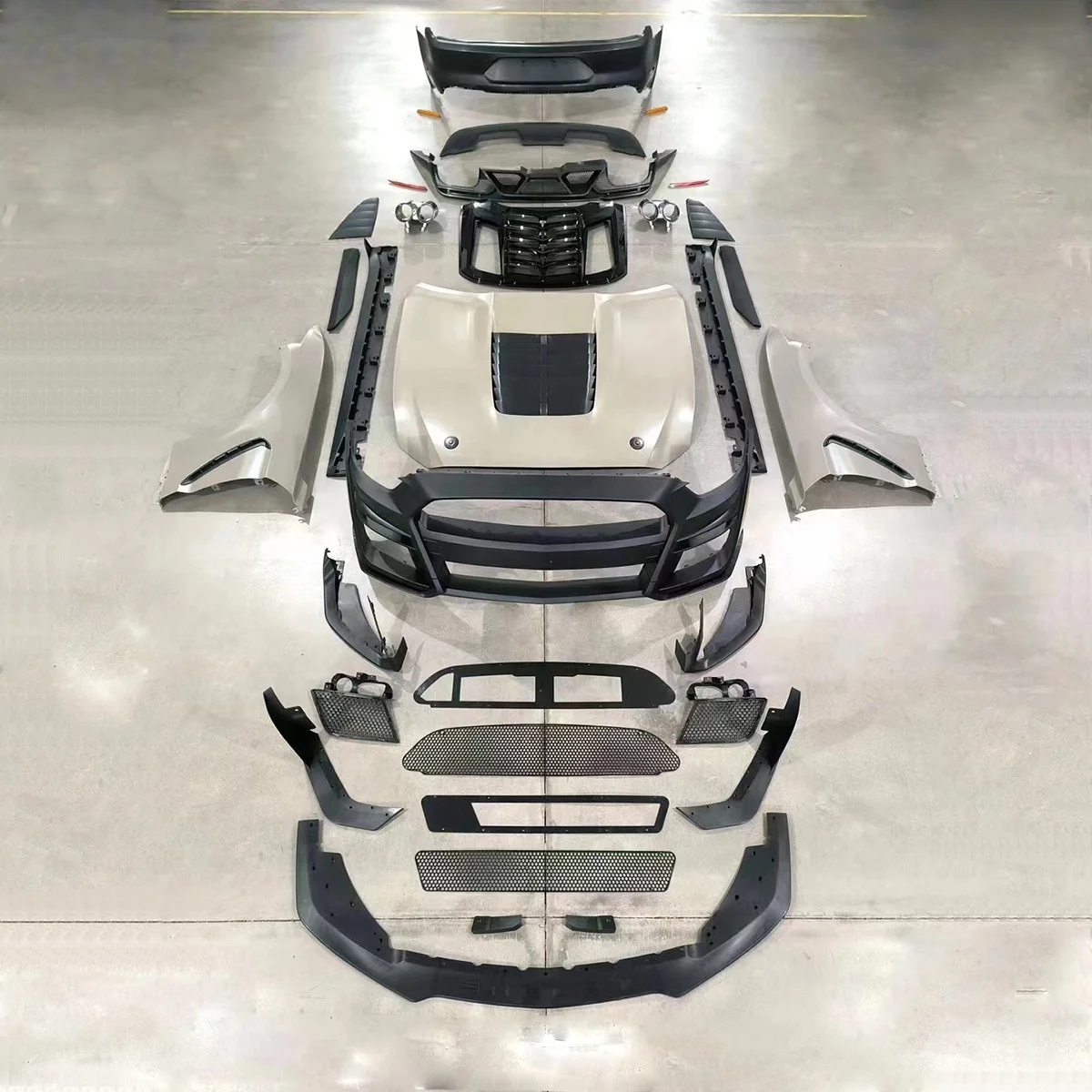 Auto bumpers mustang GT500 look for ford mustang 2015 2016 2017 year upgrade GT500 shelby full kit with bumper hood fender