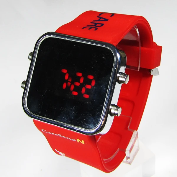Hot Sale Healthy Fashion White LED Watch Customs own logo printing design Silicone rubber strap