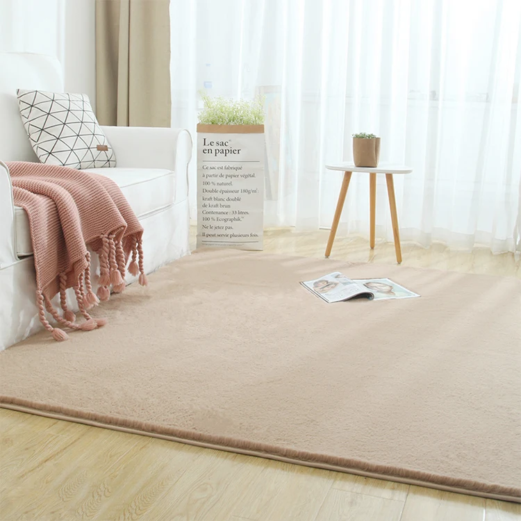 Modern Luxury Style Nordic round Carpet Fluffy Faux Fur Rabbit Rugs for Living Room Woven Car Carpet for Teens