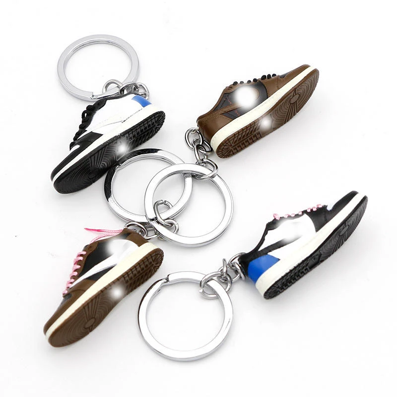Mini sneaker Keychain  Co-branded Sneaker Bag Pendant Models Shoe 3D PVC Sneaker aj dunk Keychain