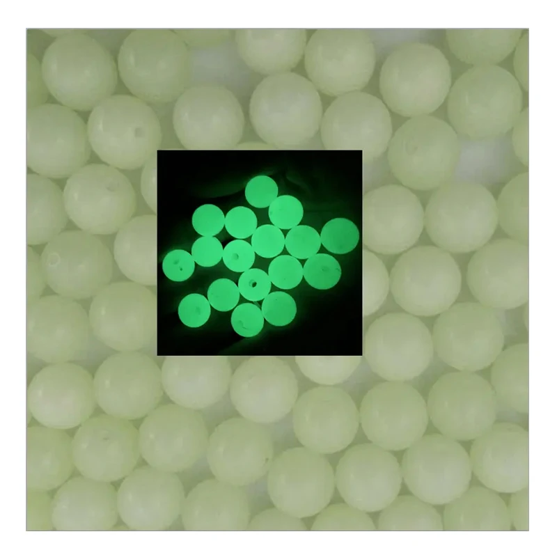 factory luminous big bead plastic colorful round bean fishing tackle glow in the dark jewelry toy pearl fluorescent accessories