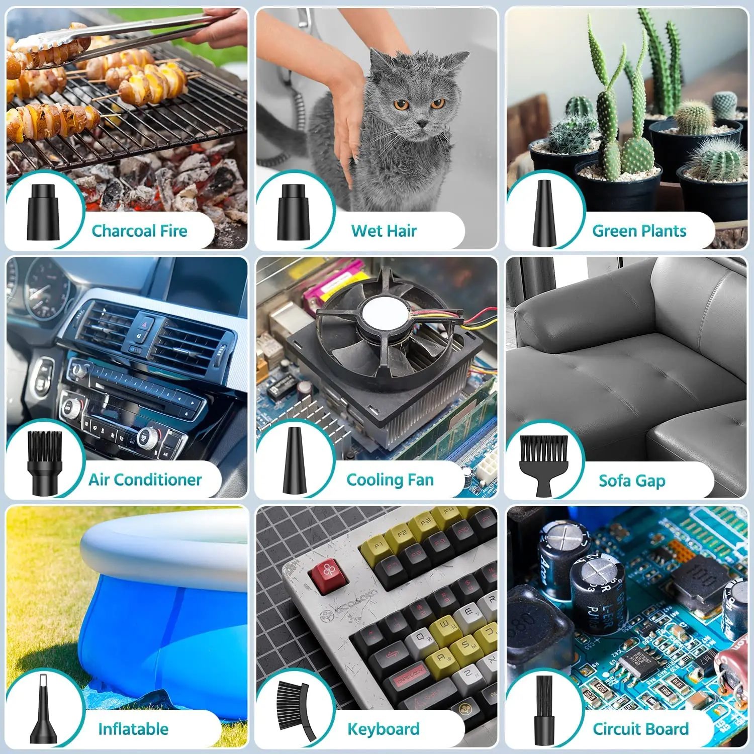 Electric portable computer keyboard dust blower wireless Air Dust blower 50000RPM Air Duster Gun