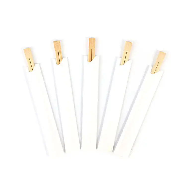 Custom Logo Disposable Personalized Sushi Paper Cover Wooden Bamboo Chopsticks