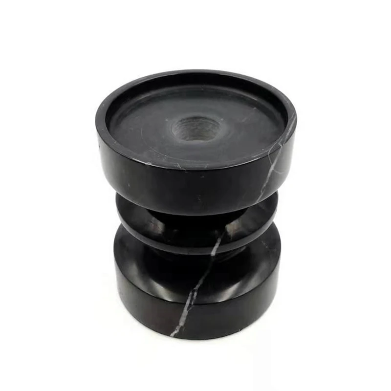 Подсвечник из натурального черного мрамора, домашний роскошный декоративный подсвечник