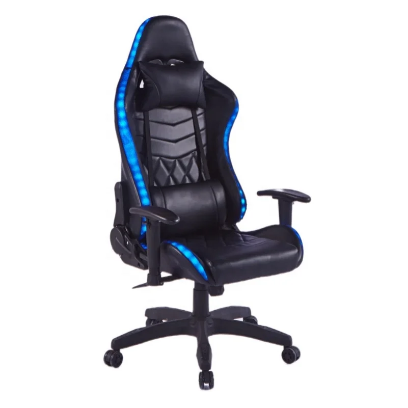 Free Sample Pc Racing Computer Reclining Leather Silla Cadeira Game Gamer Dropshipping Led Gaming Chair With Footrest