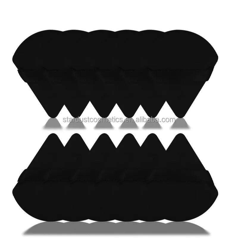 12 pcs in one triangle soft dry powder liquid foundation using Velvet Satin Cosmetic Sponge Powder Puff