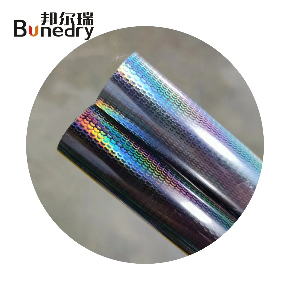 Bonedry 8cm*120m Plastic Silver Fish Scale Pattern Gilding Hot Stamping Foil Roll for Fish Lure