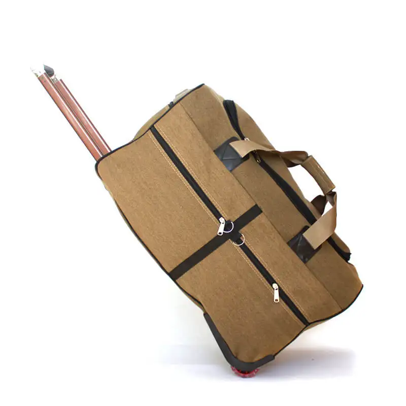 Large Capacity Portable Waxed Canvas Waterproof Weekender Luggage Duffle Trolley Foldable Travel Tote Bags